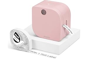 Phomemo P12-Pro Mini Drukarka Etykiet z Bluetooth, Ładowanie USB, Samoprzylepna, Bezprzewodowa dla iOS i Android, Różowa