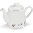 Cooksmart British Designed Ceramic Tea Pot | Large Teapot for Serving Hot Drinks | Tea Pots for All Family Sizes - Farmers Kitchen