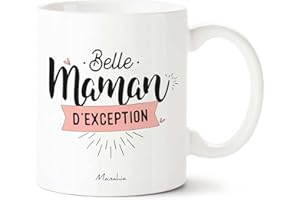 Manahia Mug Cadeau Belle mère - Belle Maman d'exception - Avec Boite Kraft - Imprimé en France - 330 mL Céramique - Future Belle Maman - Noël, Anniversaire Belle Mère - Fête Des Mères