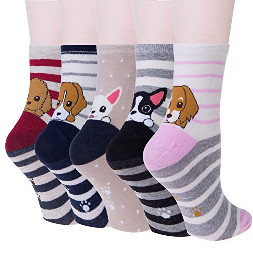 Justay 5Paia Calze Donna Termiche, Calzini Divertenti Donna, Calzini Cotone Animali Colorati