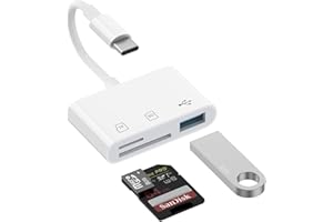 OUMIDA Lector de Tarjetas SD USB C, 3 en 1 Lector de Tarjetas con SD, TF y USB, Tipo C OTG Adaptador Tarjetas de Memoria Card Reader, para iPhone 15/16/17 Pro MAX/Pro/Plus/iPad/MacBook/Mac (USB C-3 EN 1)