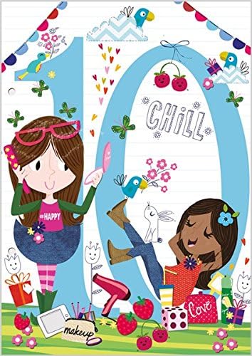 Greeting Card (ABA7331) - Female Birthday - Age 10 - 100% Kids Range - Flitter Finish