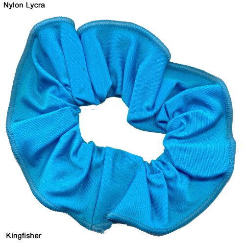 Shiny Nylon/Lycra hair scrunchie (Kingfisher)