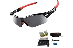 V VILISUN Occhiali da Sole Sportivi Polarizzati Occhiali Ciclismo da Sole con 5 Lenti Intercambiabili, Leggero e UV 400 Protezione per Corsa Guida Trekking Pesca Golf Unisex