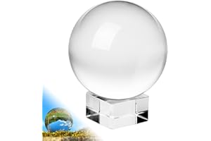 MEGYAD Glaskugel Wahrsagerkugel Weihnachtskugeln: Klare Glaskugel K9 Kristallkugel, Klare Kristallglaskugel-Wahrsagerkugel Transparente Kugelkugel-Linsenkugel 80mm für Dekoration, Fotografie