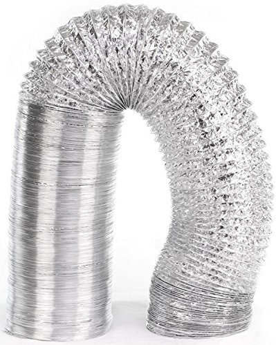 Alu-Flexschlauch 10m DN 100 125 150 160 180 200 mm + 2 Edelstahl Schlauchschellen, Alu-Flexrohr Lüftungsschlauch Aluminium (DN 125)