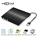 Produktbild Umiten USB 3.0 Externer DVD-Laufwerk Brenner Ultra Slim Tragbare CD/DVD-RW Rewriter-Laufwerk für Laptop und Desktop PC Windows und Linux OS Apple Mac MacBook Pro (Schwarz)