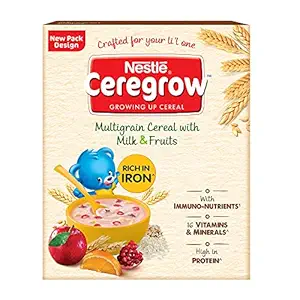 Nestle CEREGROW Growing Up Multigrain Cereal with Milk & Fruits, 300g