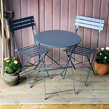 Amazon.de: Relaxdays Bistrotisch mit 2 Stühlen, Klappbar ...