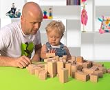 CreaBLOCKS Holzbausteine natur Kleinkindpaket 54 unbehandelte Bauklötze ab 6 Monate Made in Germany - 