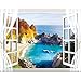 Produktbild YUELA Poster Aufkleber creative Fake window_Wohnzimmer 3D Dreidimensionale warmen Selbstklebende Tapete Zimmer ornament Sticker creative fake Fenster, Europäische Golf Windowbag