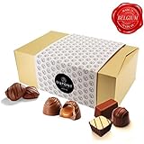 Belgian chocolate gift – traditional assortment of dark chocolate, truffles and creamy pralines. Dupont chocolatier – perfect chocolate birthday gift or xmas and other occasion ( color variation)