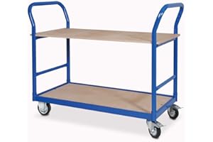 ‎BRB BRB Tischwagen, LxBxH 1130x500x890 mm, blau RAL 5010 (2X Lenk- & 2X Bockrolle)