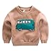 Produktbild Luckycat Kind gedruckt Pullover Pullover Top Kleinkind Kind Baby Jungen Mädchen Streifen Langarm Warme Tops T-Shirt Blusen (Khaki, 3T--100cm)