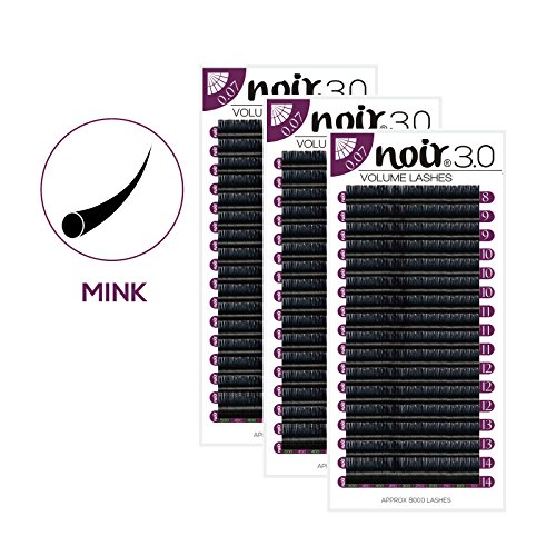 Noir Volume Lashes 0.07mm Professional Faux Mink Individual Eyelash Extensions Set Tray C Curl Mixed Lengths Single Lengths Volume eyelashes / Russian Lashes Extension 3D 5D 7D XD Semi-Permanent (0.07 C 10mm+12mm+14mm)