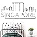 Produktbild Klassische Singapur Karte Wandaufkleber Entfernbare Wandaufkleber Diy Tapete Entfernbare Wandtattoos Gold L 42 cm X 88 cm