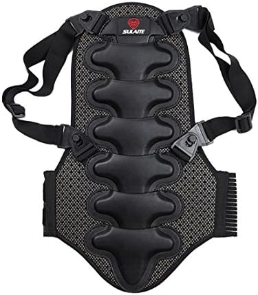 Zhuomei Cycling Chest Back Spine Protector Motorcycle Protective Armor Sport Protective Gear Jacket Black Asian size L