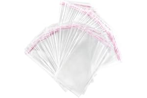 FLOFIA 400pcs/200pcs (Tamaños Variados 4-22cm) Bolsas de Celofán Pequeñas Transparente Autodhesiva, Bolsas Plastico para Joyas Pendientes Bombones Galletas Accesorio Bricolaje Regalos, Sin Agujero