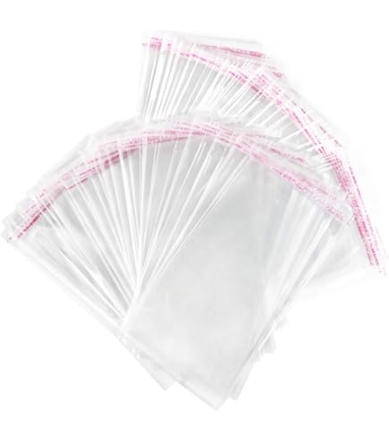 400 Pi&egrave;ces Sac Plastique Transparent 10x7cm Sachet Cellophane Sacs Auto-adh&eacute;sifs