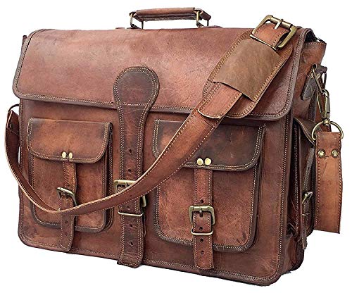 ALASKA EXPORTS Leather Messenger Bag Laptop Bag Briefcase Satchel Bag Handmade Laptop Bag (13 x 18 inch)