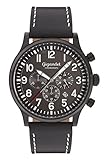 Gigandet Herren-Armbanduhr Sport Chronograph mit Lederarmband schwarz G15-005