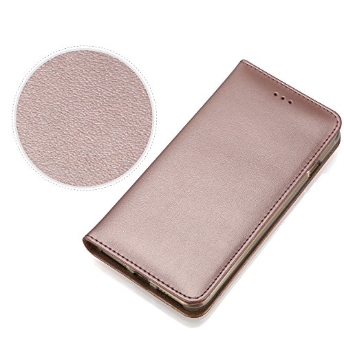 iPhone 7 Plus Leather Case, iPhone 8 Plus / 7 Plus Wallet Case, IPHOX Premium Folio Leather Wallet Case with [Kickstand] [Card Slots] [Magnetic Closure] Pounch Flip Notebook Cover Case for iPhone 7 Plus / 8 Plus Rose Gold /E