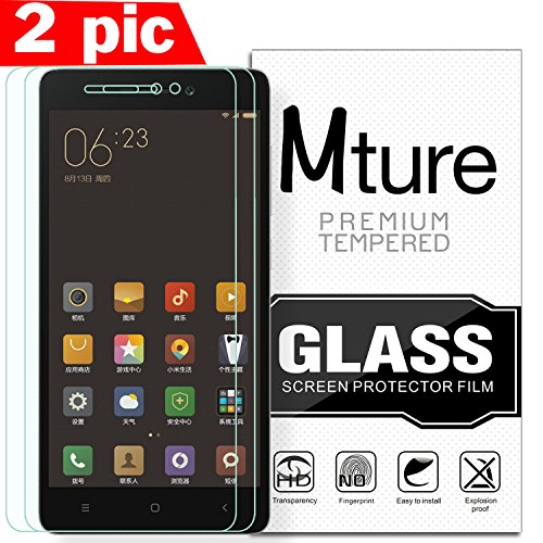 Xiaomi Redmi 3 Schutzfolie, Mture 3D Touch kompatible Schutzglas für Xiaomi Redmi Hongmi 3 Screen Protector Film Ultra Klar Transparent Panzerglas Stressfreie, Blasenfreie Installation, Anti-Fingerabdruck mit Härtegrad 9H Tempered Glass Hartglas Displayschutzfolie (HD Clear) – 2-pack - 2