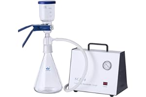 YUEWO Lab Equipment Kit Sand Core Filter Unit 1000ml with Vacuum Pump Suction Filter Device Solvent Filter for Vacuum Tube