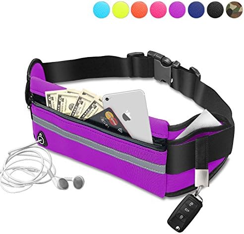WARUDA Running Belt Waist Bag Adjustable Fanny Pockets Pack Water Resistant Reflective Adjustable Waistband fit Hiking Running Cycling Camping Climbing Travel phone protection (Small, Yellow)