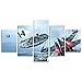 Produktbild YspgArt66 Print Canvas, 5-Teilig Millennium Falcon X-Wing Fighter Leinwand Art Wand Gemälde für Home Wohnzimmer Büro Trendig eingerichtet Dekoration Geschenk (ungerahmt)...