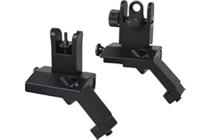 Ranstac 45 degrés Offset Iron Sights Flip Up Sight Transition Rapide Accessoires de Sauvegarde Avant et arrière Iron Sight pour Picatinny Rail et Weaver Rails XJXM-01A