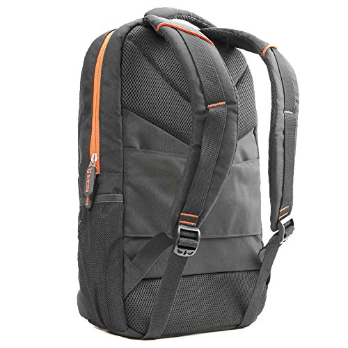 Evecase 15.6 Zoll Universal Laptop Rucksack mit Trolleybefestigung – Schwarz / Orange - 2