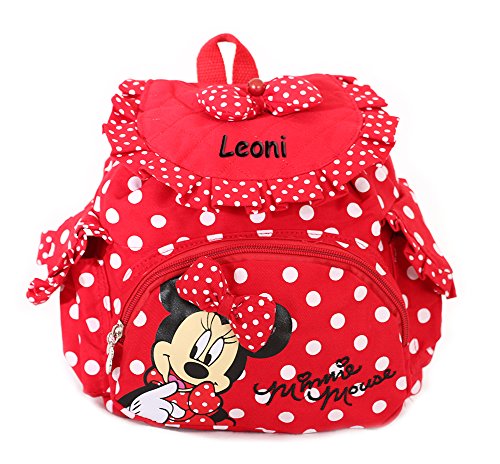 Preisvergleich Produktbild Kindergarten Rucksack Minnie Mouse (rot mit Namensstick)