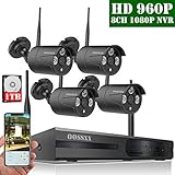 【Erweiterbar】 Dieses System umfasst 1x 8 Kanal 1080P (1920x1080) NVR und 4 x 960P (1280 X 960) kabellose wasserdichte IP67 Kameras. Es ist ideal für den Innen- und Außenbereich geeignet, ideal für Villen, Wohnungen, Büros, Werkstätten, Lager, Restaurants usw. Dieses erweiterbare System kann bis zu 8 Kameras unterstützen. Zusätzliche Kameras können bei Amazon erworben werden. OOSSXX ist NICHT für die Installation verantwortlich.