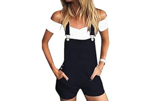 QitunC Vaqueros Mujer Pantalones Cortos De Mezclilla Mono Suelto Overoles Jeans Petos Pantalones