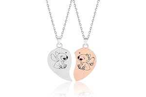 simyron Cartoon Halskette 2 Stück Anime Charakter Kette Herz Anhänger Freundschaft Zubehör Souvenirs Geschenk für Kinder