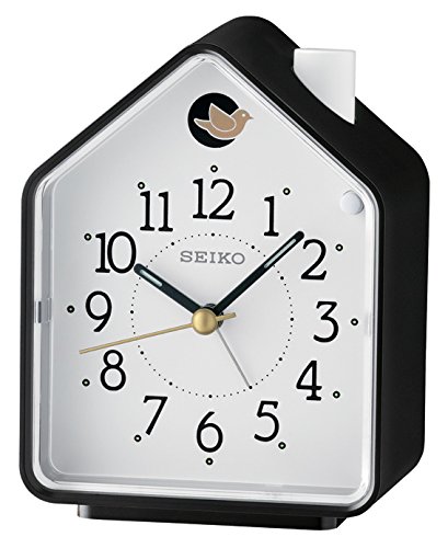 Seiko Wecker analog Vogelhaus schwarz QHP002K
