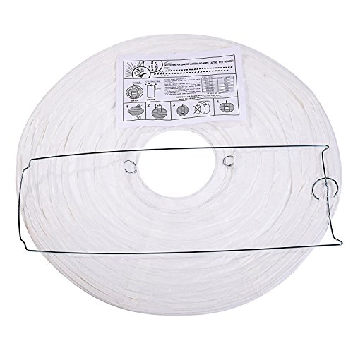 Outus Weiße Runde Papierlaterne Lampe für Geburtstag Hochzeit Party Dekoration Handwerk, 10 Stück - 2
