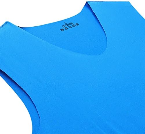 LvRaoo Mens Basic Plain Tank Top Seamless Vests Soft Breathable T-Shirts V-Neck Elastic Sports Gym Undershirt (Dark Blue #Wide, CN 3XL)