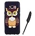 Produktbild Samsung S8 Hülle, Edaroo Bunt Malerei Ultra Slim Schwarz Flexible Silikon Gummi Handy Schutzhülle Schale Schutz Phone Case Cover Dauerhaft Stoßfest Bumper für Samsung Galaxy S8 - Lustige Niedliche graue Eule