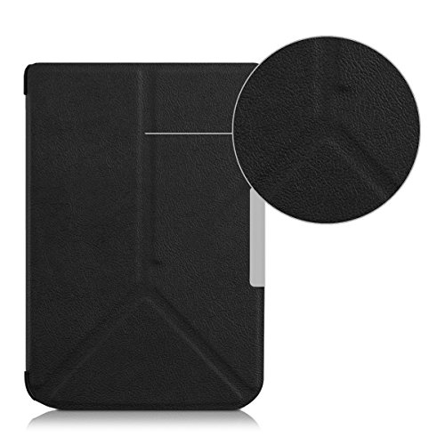 kwmobile Smart Cover Case für Pocketbook Touch Lux 3 / Touch Lux 2 mit Ständer – Schmale Schutzhülle Slim Hülle aus Kunstleder in Schwarz - 9