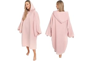 Brentfords Poncho de Toalla para Adultos, con Capucha, Grande, para baño, Surf, Playa, Absorbente, de Microfibra Seca, para Hombres y niños, de Secado rápido