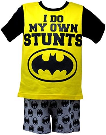 Officially Certified Batman DC Comics Shirt & Shorts Set for Boys in Yellow & Black