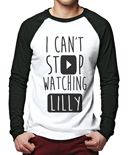 I Cant Stop Watching Lilly Vlogger Star Men Baseball Top
