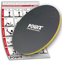 POWRX Balance Board/Plateau d'équilibre/Planche en Bois 45/50 cm | Gyroscope de thérapie pour entraînement proprioceptif et physiothérapie (50 cm)