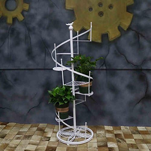 JCRNJSB® European-style Flower Racks Birds Spiral Staircase Multilayer Flower Shelf Iron Bonsai Frame Floor Type Foldable, flower stand