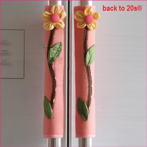 Backto20s® Twin Pack Refrigerator Handle Covers (Flower Pink-White)