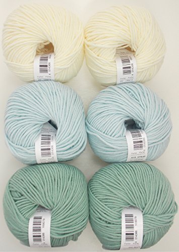 Wollpaket 11 Babywolle 6x 50 g Cora sehr weicher Merino-Mix zum Häkeln und Stricken