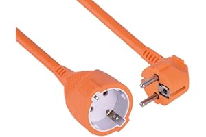 Electraline 1631 przedłużacz ogrodowy z uziemieniem, długość 10 m, przewód z tworzywa sztucznego, IP20, przedłużacz z zabezpieczeniem przed dziećmi/przedłużacz Schuko