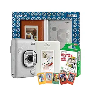 Fujifilm Instax Mini Liplay Hybrid Instant Camera Elite Box Stone White, Compact